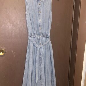 Michael Kors Collection Light Blue Denim Maxi Dress